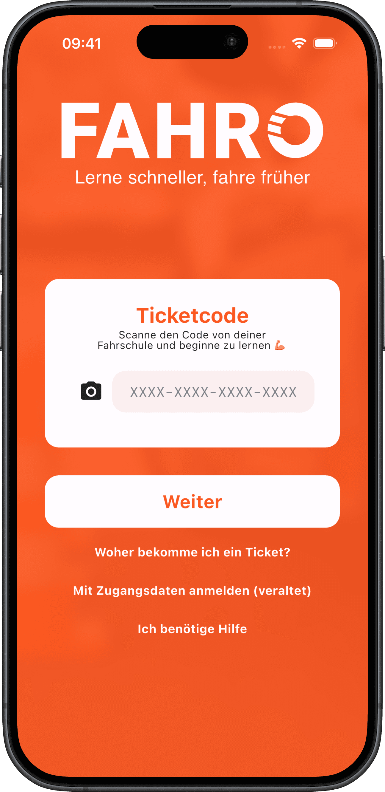 Ticketcode eingeben