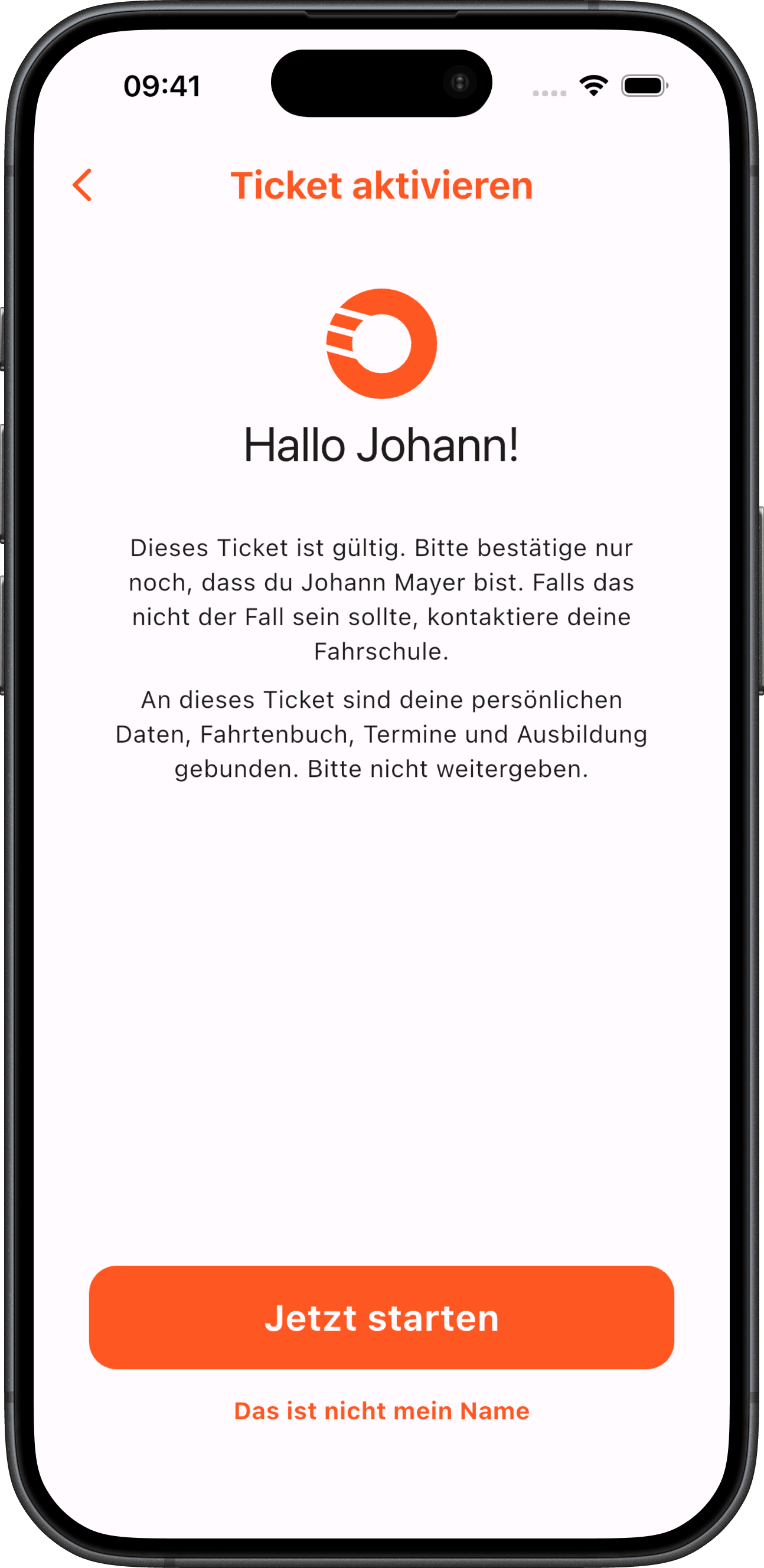 Ticket bestätigen