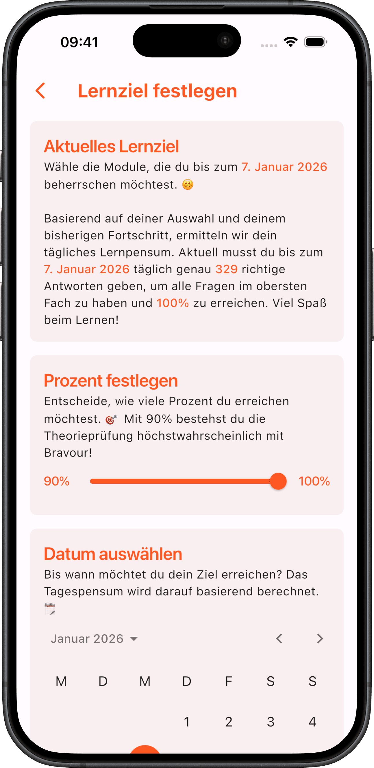 Lernziel festlegen