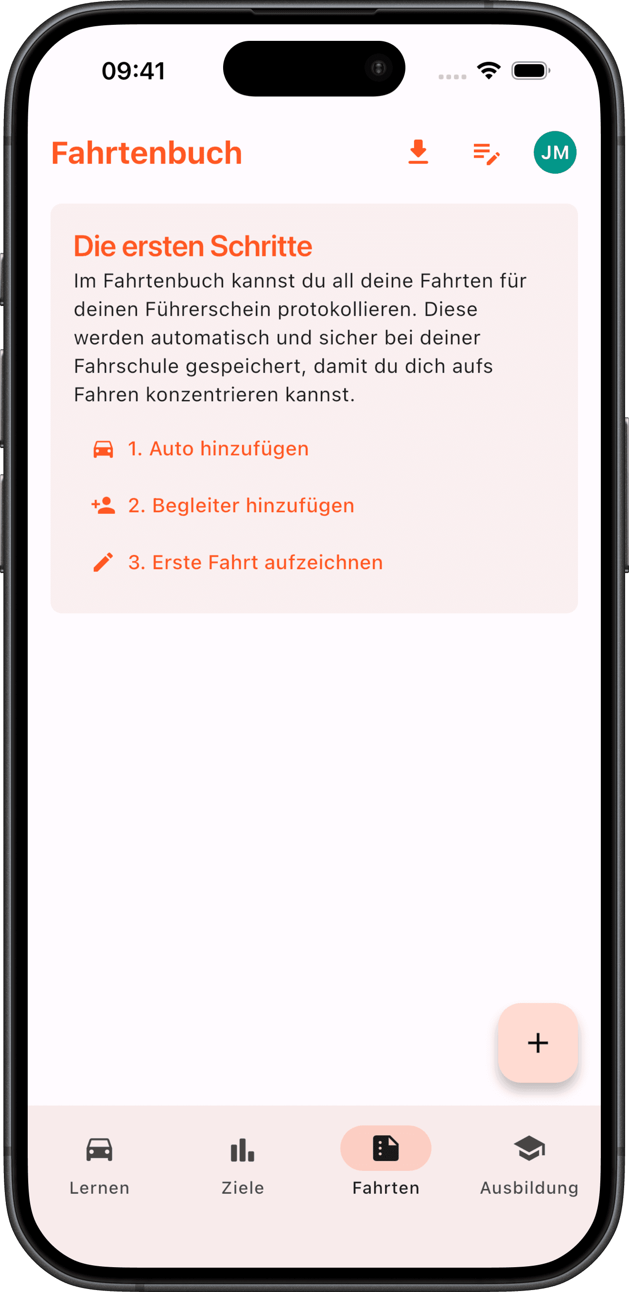 Fahrtenbuch erste Schritte