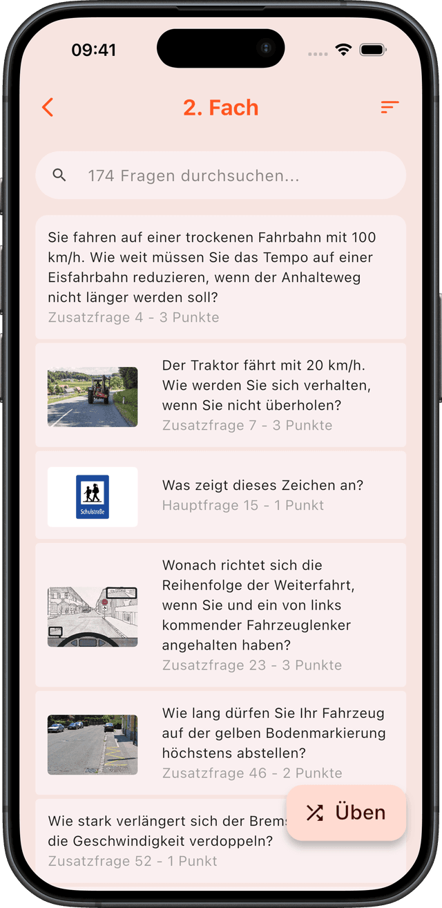 Prüfungsergebnis in Fahro